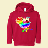 Wolfoo And Lucy Ride Rainbow Dinosaur Long-Sleeved Toddler Hoodie