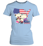 Wolfoo Family Independence Day Cotton Short-Sleeved Women T-shirt