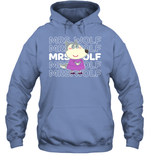 Mrs Wolf with Text Background Fleece Long-Sleeved Parent Hoodie