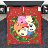 Wolfoo And Friends In Christmas Wreath Bedding Set