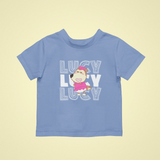 Lucy with Text Background Cotton Short-Sleeved Toddler T-shirt