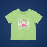 Lucy with Text Background Cotton Short-Sleeved Toddler T-shirt