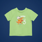 Wolfoo Rides Dinosaur Rawr 5 Cotton Short-Sleeved Toddler T-shirt