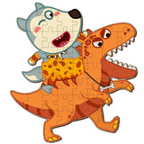 Wolfoo Rides Dinosaur Rawr Wooden Kid Jigsaw Puzzle