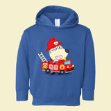 Wolfoo Rides A Fire Truck Long-Sleeved Toddler Hoodie