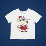 Blinking Cool Wolfoo Santa Cotton Short-Sleeved Toddler T-shirt