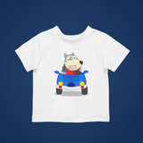 Wolfoo Drives Car Cotton Short-Sleeved Toddler T-shirt