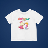 Lucy Birthday Girl 2 Cotton Short-Sleeved Toddler T-shirt
