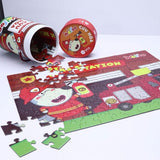 Wolfoo Firefighter Wolfoo 100 Pieces Jigsaw Puzzle with Tube Packaging, for Families and Kids Ages 3 and up.