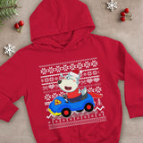 Wolfoo Santa Rides Super Car Long-Sleeved Toddler Hoodie