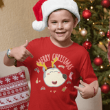 Wolfoo Reindeer Christmas Cotton Short-Sleeved Toddler T-shirt