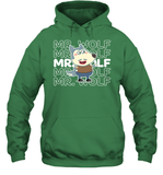 Mr Wolf with Text Background Fleece Long-Sleeved Parent Hoodie