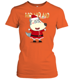 Mrs Wolf Santa Ho Ho Ho Cotton Short-Sleeved Women T-shirt
