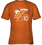Wolfoo Rides Dinosaur Rawr 10 Cotton Short-Sleeved Youth T-shirt