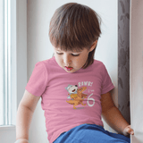 Wolfoo Rides Dinosaur Rawr 6 Cotton Short-Sleeved Toddler T-shirt