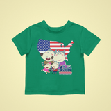Wolfoo Family Independence Day Cotton Short-Sleeved Toddler T-shirt