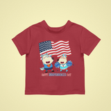 Wolfoo And Lucy Independence Day Cotton Short-Sleeved Toddler T-shirt