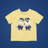 Police Wolfoo And Pando Cotton Short-Sleeved Toddler T-shirt