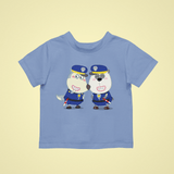 Police Wolfoo And Pando Cotton Short-Sleeved Toddler T-shirt