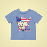 Wolfoo Family Independence Day Cotton Short-Sleeved Toddler T-shirt