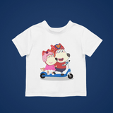Wolfoo And Lucy Ride Scooter Cotton Short-Sleeved Toddler T-shirt
