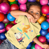 Wolfoo Happy Birthday 2 Cotton Short-Sleeved Toddler T-shirt